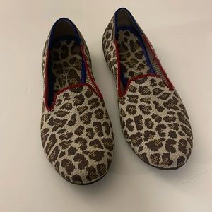 Rothy's The Loafer Mocha Spot Animal Print Knit Flats Slip On Shoes Women’s 7